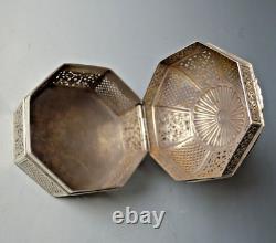 Fine Large Heavy Octagonal Domed Indian Mughal Silver Box Antiques Asian Art