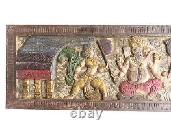 Ganesh Wall Art Reclaimed Wood Headboard Vintage Hand Carved Ganesha ART 72X18