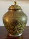 Gorgeous Vintage/antique Indian Brass And Enamel Lidded Jar