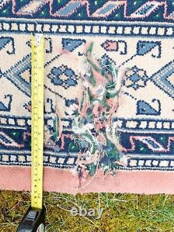 HERATI Antique Vintage Handmade Large Indian Wool Rug 9 x 12.5ft Handmade Carpet