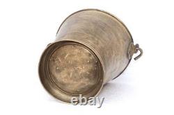 Hand Crafted Brass Well Water Bucket 1900's Vintage Indian Antique PA-40