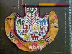 Hand Fan Pankha Saurasthra Beaded Vintage Beadwork Gujarat India Animals #