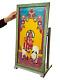 Indian Reverse Glass Painting Krishna Sacred Cow Vintage 20th C