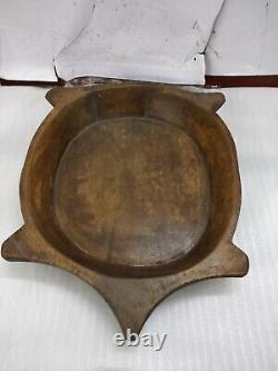 INDIAN VINTAGE HANDMADE WOODEN BOWL Pranth Collectible