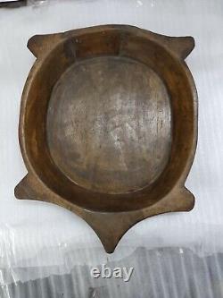 INDIAN VINTAGE HANDMADE WOODEN BOWL Pranth Collectible