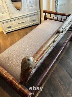 Indian Antique Carved And Hand painted Wooden Two Seater Sofa
