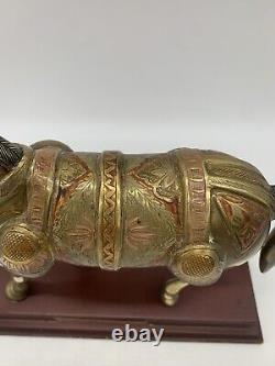 Indian Crafted Brass Equine Vibrant Handmade Niello Work Horse Statue Trophy