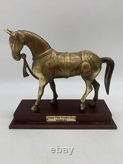 Indian Crafted Brass Equine Vibrant Handmade Niello Work Horse Statue Trophy