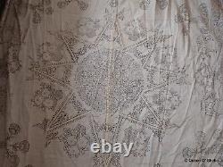 Indian Kalamkari Printed Textile Block Printed Cotton Vtg Unfinished Star Tiger