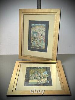 Indian Miniature Painting Mughal Royal Court Scene MID 20th C Later Frame