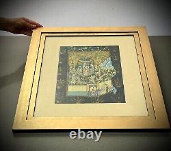 Indian Miniature Painting Mughal Royal Court Scene MID 20th C Later Frame