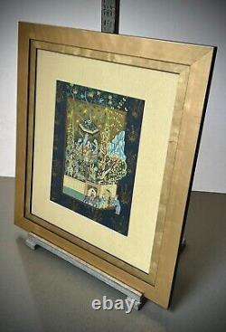 Indian Miniature Painting Mughal Royal Court Scene MID 20th C Later Frame