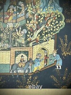 Indian Miniature Painting Mughal Royal Court Scene MID 20th C Later Frame