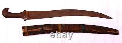 Indian Old Vintage Original Handmade Iron Sword With Wooden Leather Cover Br 585