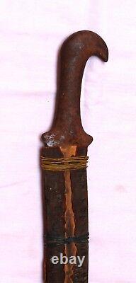 Indian Old Vintage Original Handmade Iron Sword With Wooden Leather Cover Br 585