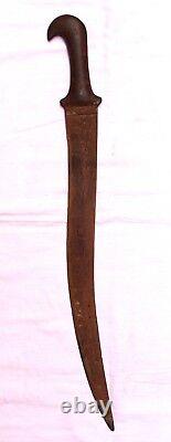 Indian Old Vintage Original Handmade Iron Sword With Wooden Leather Cover Br 585