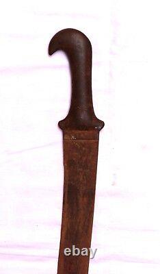 Indian Old Vintage Original Handmade Iron Sword With Wooden Leather Cover Br 585