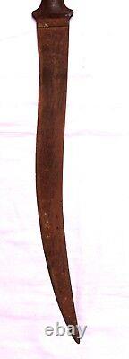 Indian Old Vintage Original Handmade Iron Sword With Wooden Leather Cover Br 585