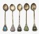 Indian Silver Enamelled Spoons Vintage Collection