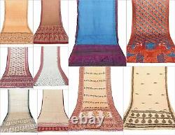 Indian Vintage Sari Lot Of 10 Assorted Fabric Wholesale Antique Cotton Whole Lot