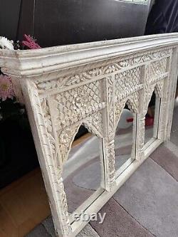 Indian Vintage style carved triple arch mirror frame Carved Wood