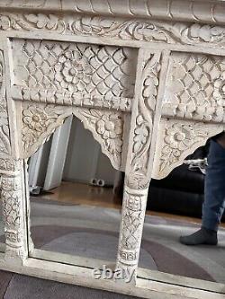 Indian Vintage style carved triple arch mirror frame Carved Wood