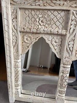 Indian Vintage style carved triple arch mirror frame Carved Wood