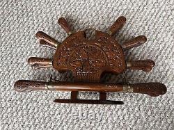 Indian Vintage wood and brass hand carved Set. Collectible