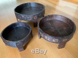 Indian carved grinder chakki table vintage handmade (Large Size)
