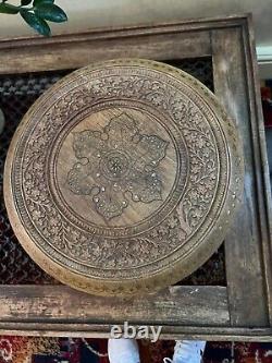 Inlaid Vintage Octagonal Folding Anglo/indian Side Table