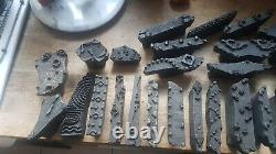Job lot of 35 m/l Indian Vintage Wood printing blocks for textile (35)