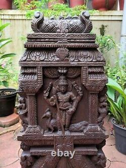Kartikeya Statue Kavadi Temple Gopuram Muruga Sculpture Vintage Wall Panel Decor