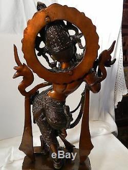 Krishna Brass Sculpture Statue Vintage Large Solid Hindu Flute Spiritual 10.4kg