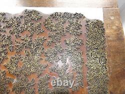 LARGE ANTIQUE VINTAGE INDIAN WOODEN TEXTILE COPPER PRINTING BLOCK collect only