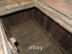 LARGE GENUINE VINTAGE INDIAN DOWRY LIFT LID STORAGE / CHEST CIRCA 1920s W153CM