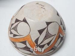 Large Antique / Vintage Acoma Indian Pottery Bowl Pot Cookie Crust Rim Fineline