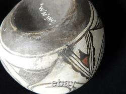 Large Antique Vintage Zuni Indian Pottery Classic Olla Form Pot Concave Base