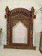 Large Gold Vintage Hand Made Authentic Indian Carved Jharokha Wall Mirror Frame