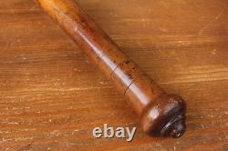 Large Heavy Antique Indian Club. Victorian Wood Exercise Meel. Vintage Weight