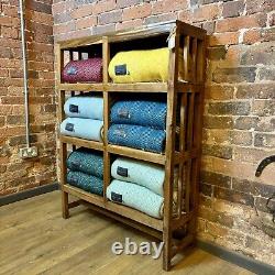 Large Indian Wooden Rack Rustic Natural Wooden Unit Vintage Display Stand