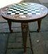 Large Vintage Anglo/ Indian Inlaid Side Table With 3 Elephant Head Legs