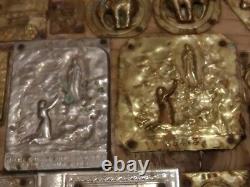 Large lot Vintage Old Rare Bronze Jewelry Making Die Molds Seals Stamps