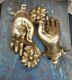 Large Vintage Bronze Krishna Hands