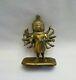 Large Vintage Indian Cast Brass Figure With Nineteen Arms And Nine Faces