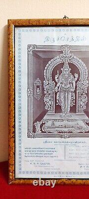 Lord Murugan Thiruchenthil Andavar Hindu Litho Print Antique Vintage Old E67