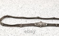 Magnificent Vintage Rajasthan India Silver Serpentine 3 strand Chain belt 30