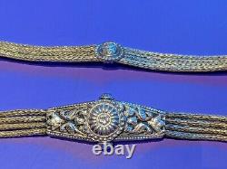 Magnificent Vintage Rajasthan India Silver Serpentine 3 strand Chain belt 30
