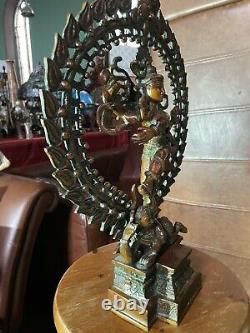 Natraj Brass Sculpture Shiva Statue Vintage Large Solid Hindu Spiritual 43cm 7kg