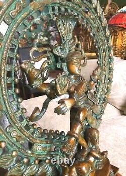 Natraj Brass Sculpture Shiva Statue Vintage Large Solid Hindu Spiritual 50cm 7kg
