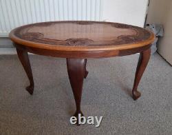 Nice Vintage Anglo/indian Hand Carved, Wooden Side Table Tea /coffee Table